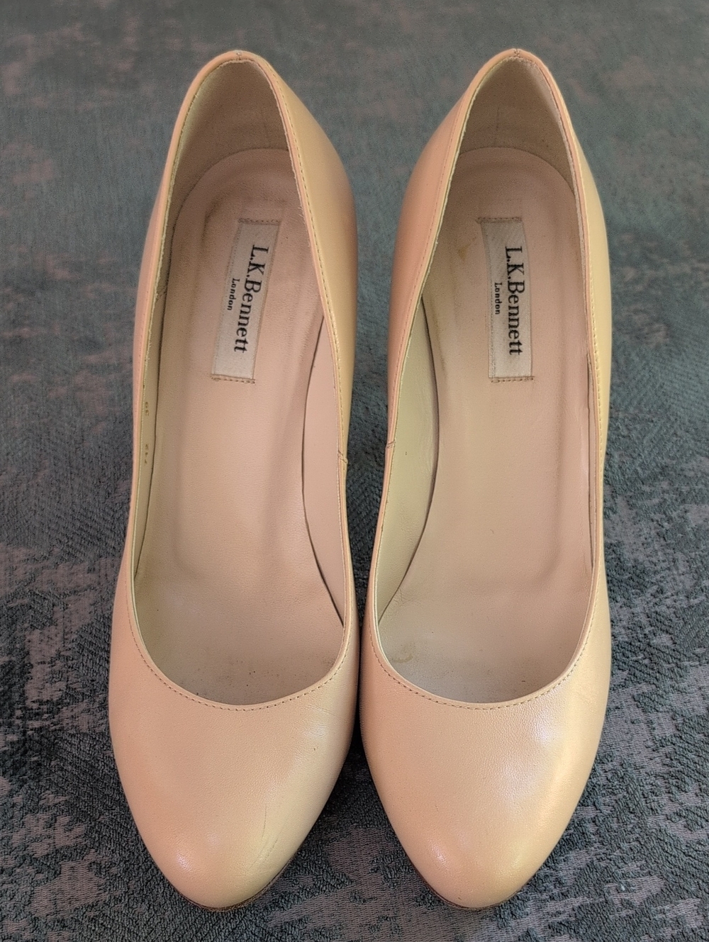 LK Bennett Beige Leather Pointed-Toe Pumps